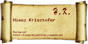 Hiesz Krisztofer névjegykártya