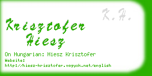 krisztofer hiesz business card